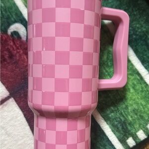 Pink Checkered Mug